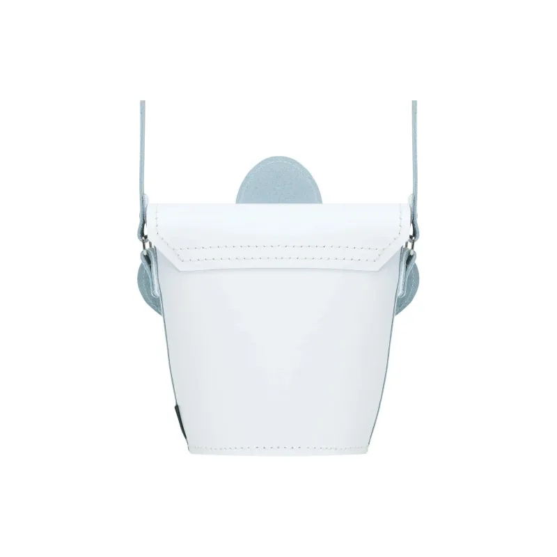 Zatchels Leather Bucket Bags Crossbody Bag Shoulder Bag Women's White & Purple-2