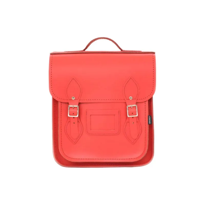 Zatchels Leather Backpack Unisex Mailbox Red-0