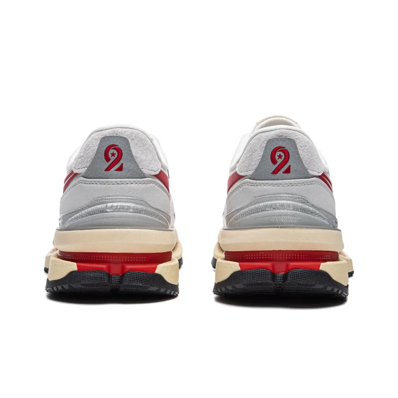 LiNing Honor Renew Cushioning Anti Slip Wear Resistant Breathable Support Rebound Low Top Casual Shoes Men's Gray White-5