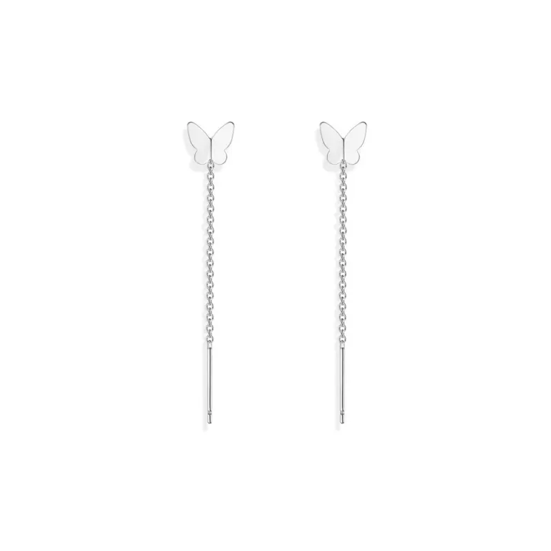 LUYUO S999 Fine Silver Drop Earrings Women's-0