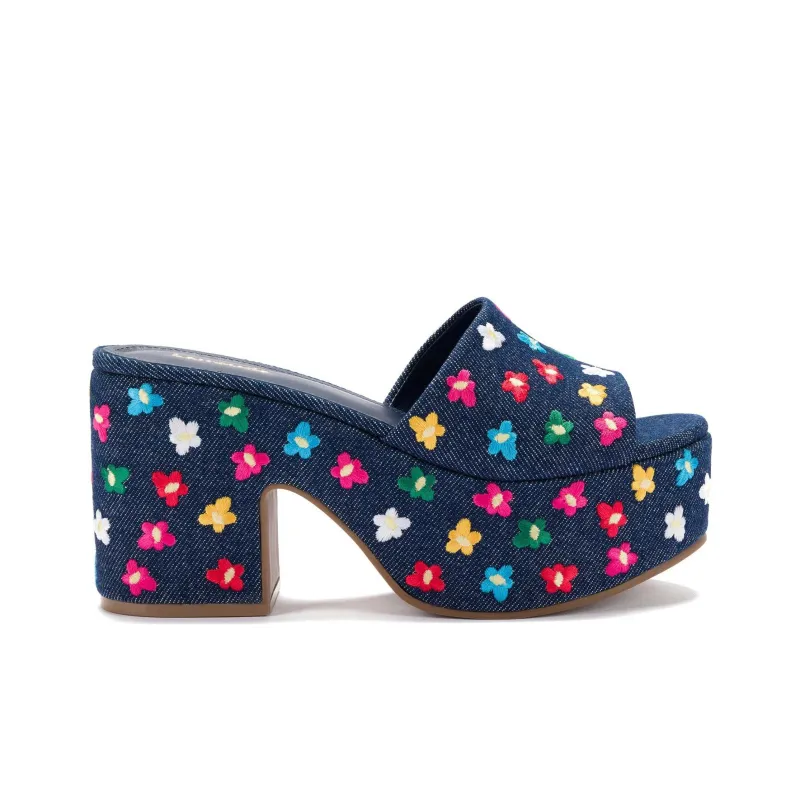 Larroude Slip-Resistant Abrasion-Resistant Slide Slippers Women's Dark Blue-1