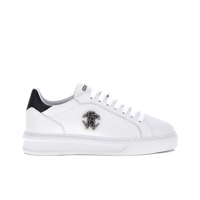 Roberto Cavalli Low Top Skateboard Shoes Men's White-1