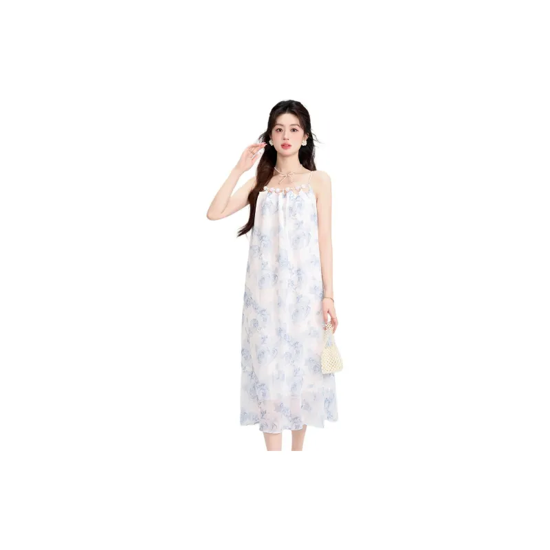Emodues Slip Dress Women's Blue-2
