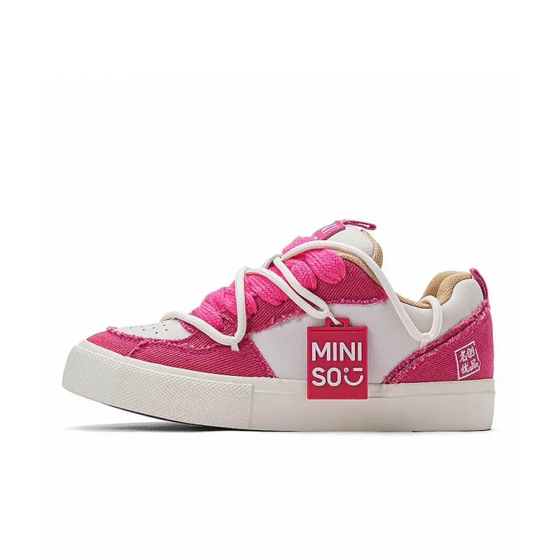 MINISO Low Top Skateboard Shoes Unisex Cherry Blossom Pink-0