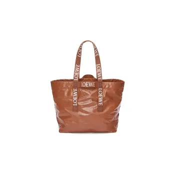 LOEWE Fold Shopper In Paper Calfskin Tan