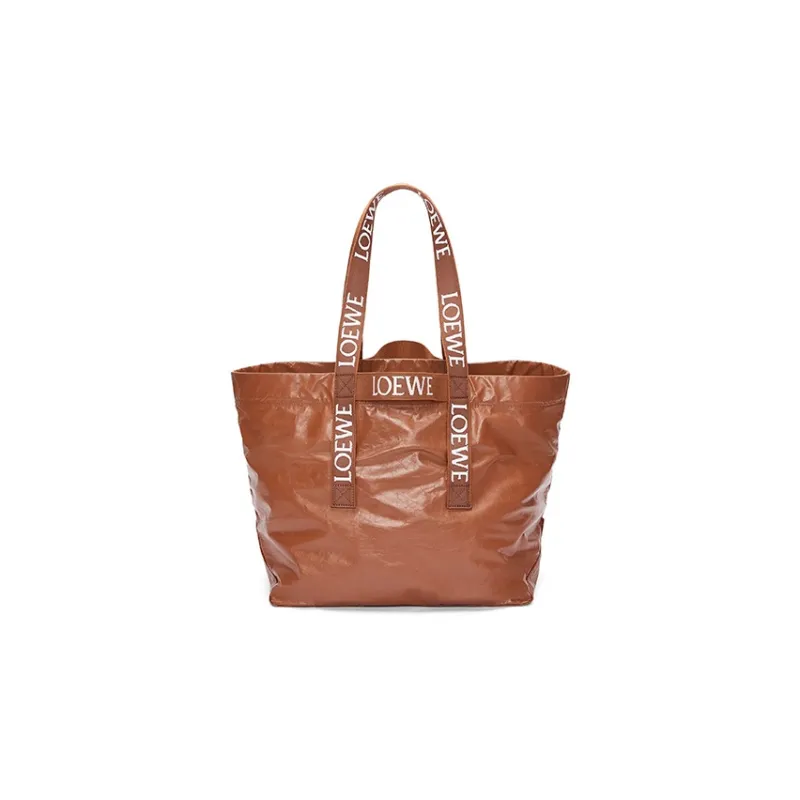 LOEWE Fold Shopper In Paper Calfskin Tan-0