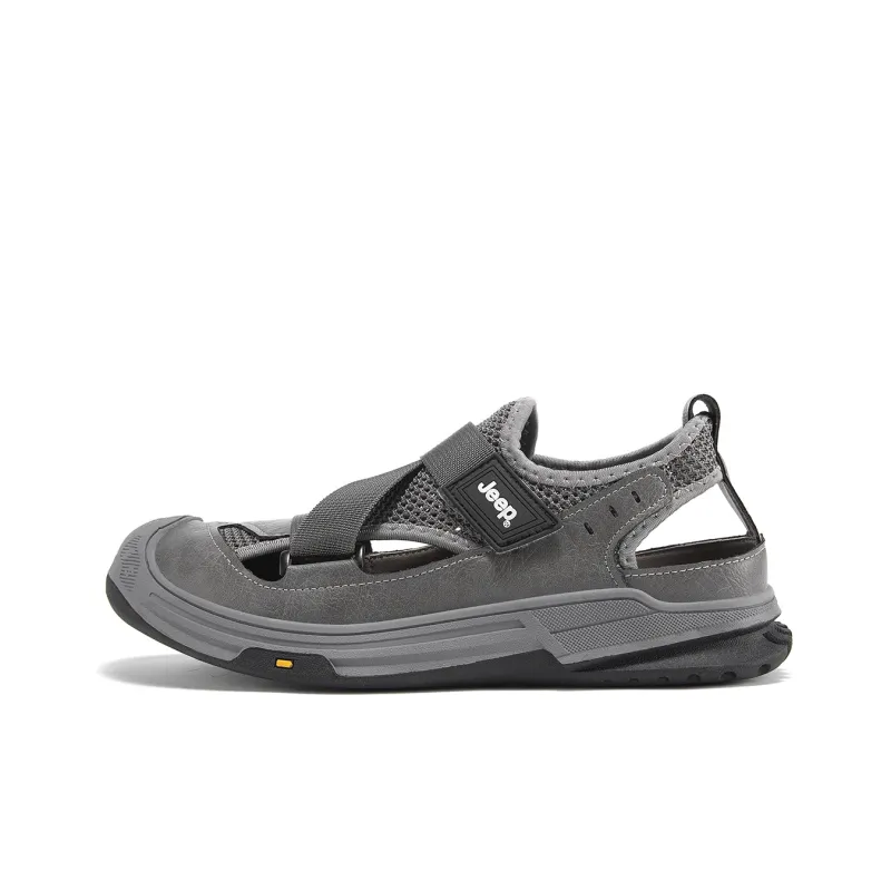 Jeep Abrasion Resistant Lightweight Breathable Quick Dry Slip Resistant Odor Resistant River Trekking Shoes Men's Gray-0