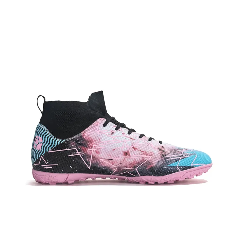 Jifffly Cushioning Anti Slip And Wear Resistant Breathable Support Soccer Shoes Unisex Nebula Pink-1