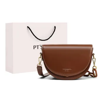 PT'SON Cow Leather Patchwork Synthetic Leather Shoulder Bag Crossbody Bag Underarm Saddle Bag Women's