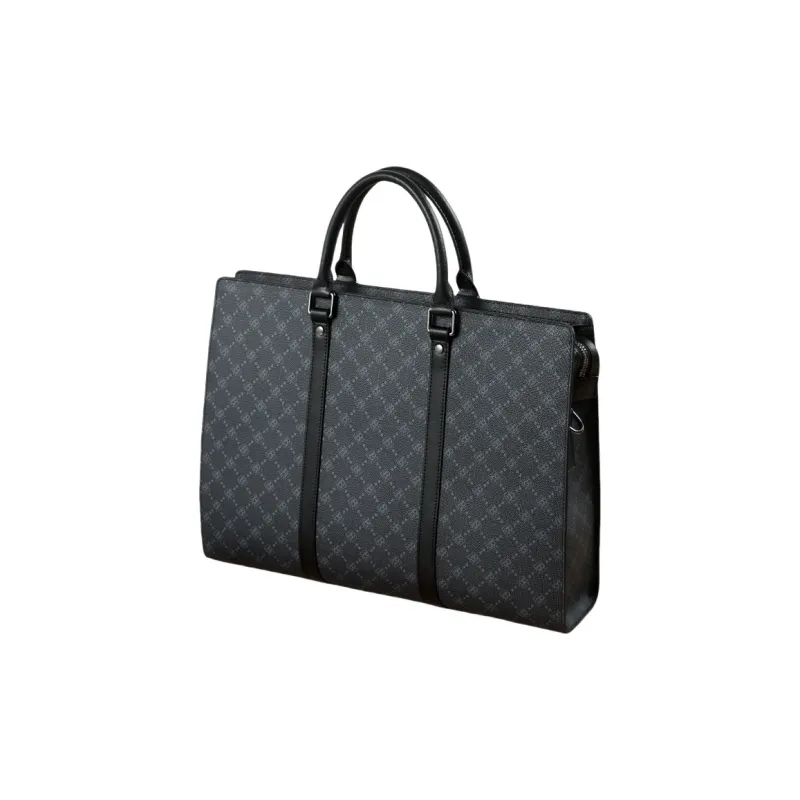 PULUWIRR PVC Large Capacity Handbag Regular Men's Black-4