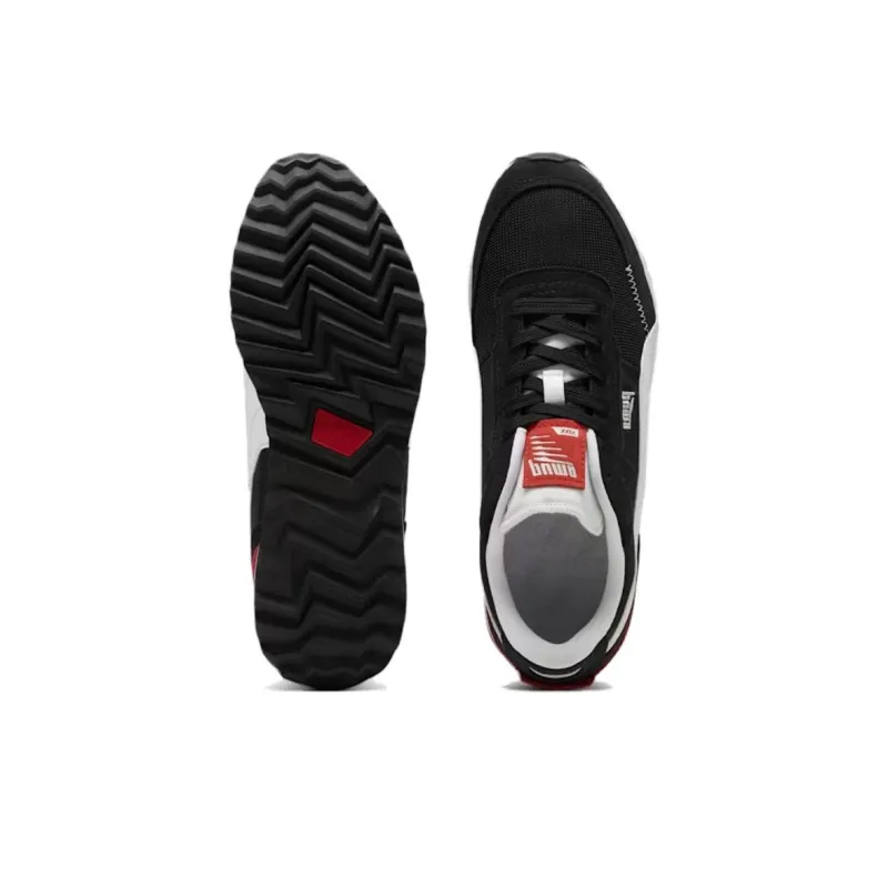 PUMA Rider FV Road Rider Anti Slip Wear Resistant Low Top Casual Shoes Men's Black White-3