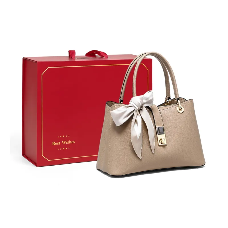 COMELY Cow Leather Patchwork Synthetic Leather Crossbody Bag Handbag Mom Bag Regular Women's Apricot-6