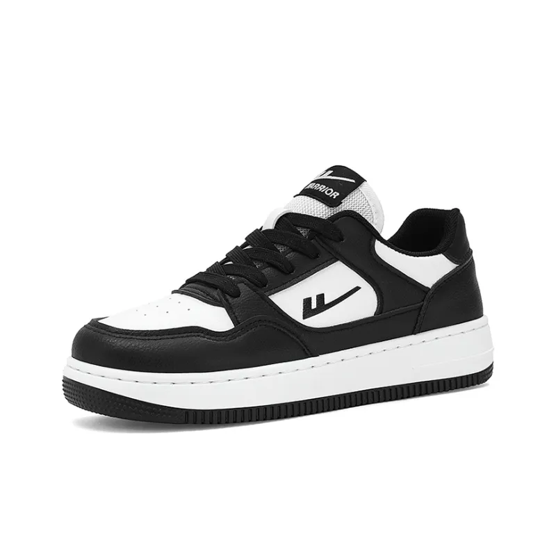 Warrior Air Force 1 Puffy Shoes Low Top Skateboard Shoes Unisex Black White-1