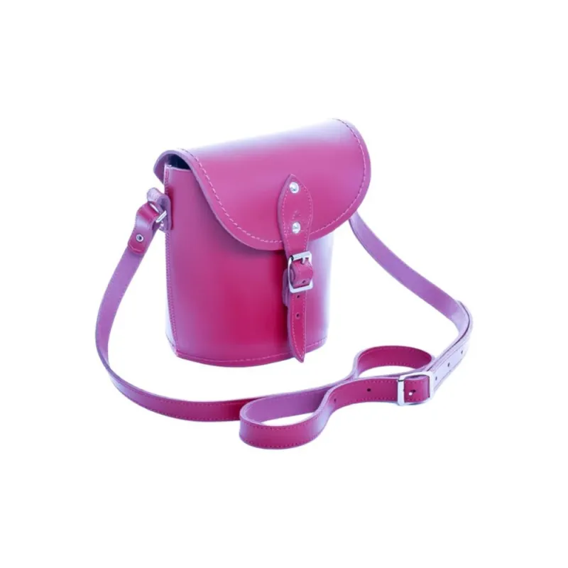 Zatchels Leather Shoulder Bag Small Size Large Size Women's Magenta-2