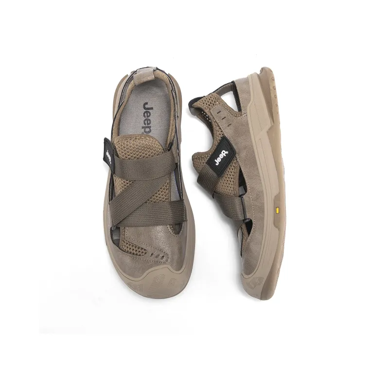 Jeep Abrasion Resistant Lightweight Breathable Quick Dry Slip Resistant Odor Resistant River Trekking Shoes Men's Khaki-3