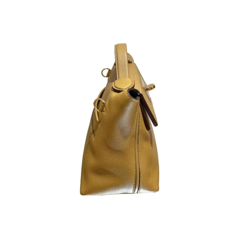 HERMES 24/24 Evercolor & Swift Calf Handbag, Shoulder Bag, Crossbody Bag Mini Women's Caramel & Denim Blue-1