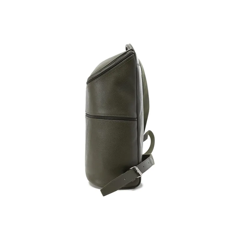 LONGCHAMP Le Foulonné Cow Leather Backpack Unisex Khaki Green-2