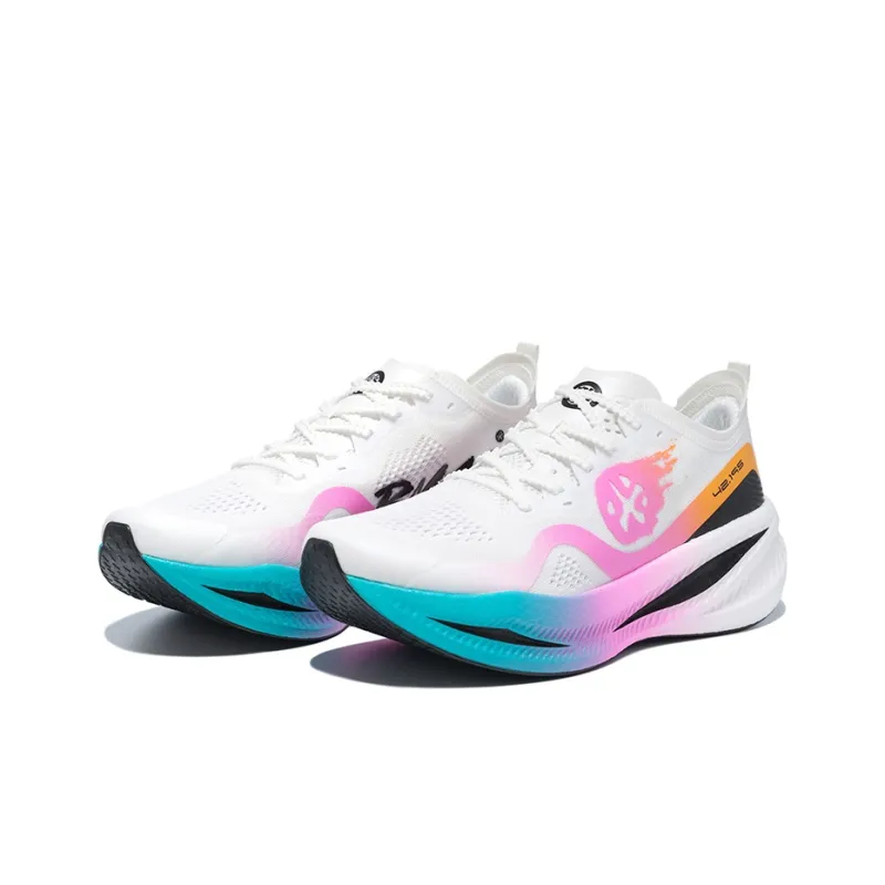 BMAI Carbon FLY Mid Top Running Shoes Women's Blue Pink White-2
