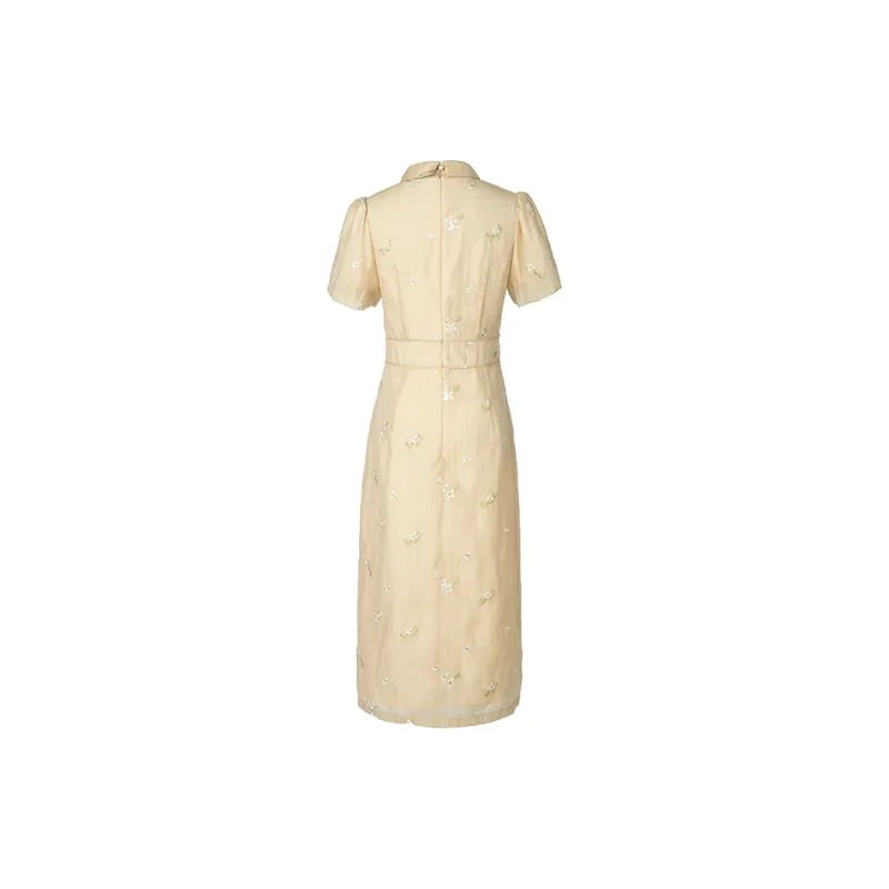 LOUISY AO Short Sleeved Dresses Women's Apricot Gray-1