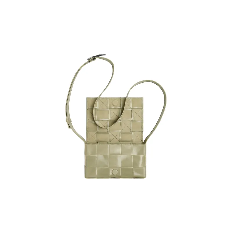 Bottega Veneta CASSETTE Cow Leather Shoulder Bag Small Size Men's Limestone Green-3