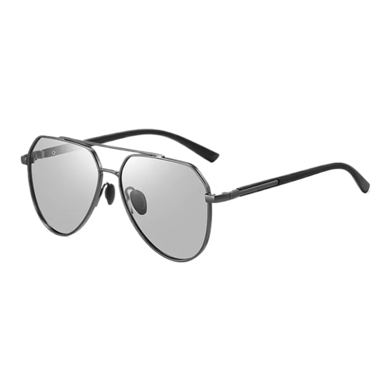 Thunder Pailong Alloy Aviator Sunglasses Unisex Black/Gray/Gunmetal-3