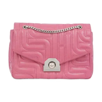 LANCEL Cow Leather Small Square Bag Crossbody Bag Shoulder Bag Medium Size Women's Cherry Pink