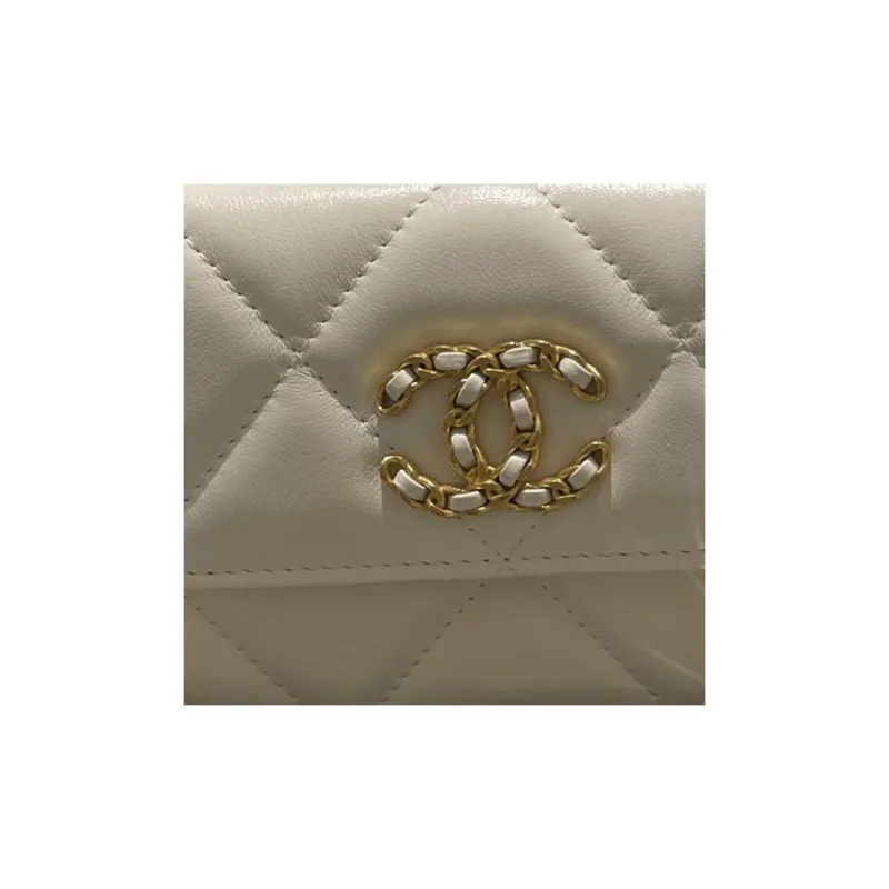 CHANEL Bright Color Lambskin Chain Bag, Clutch, Shoulder Bag, Crossbody Bag Women's White-1