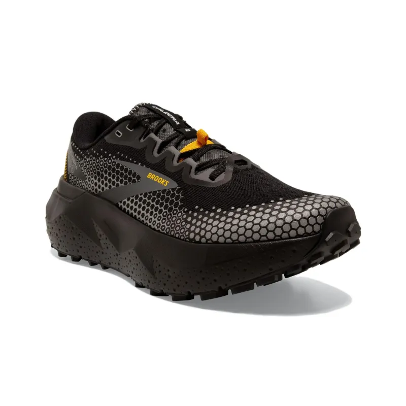 Brooks Caldera 6 Slip Resistant Low Top Trail Running Running Shoes Men's Black Yellow-3