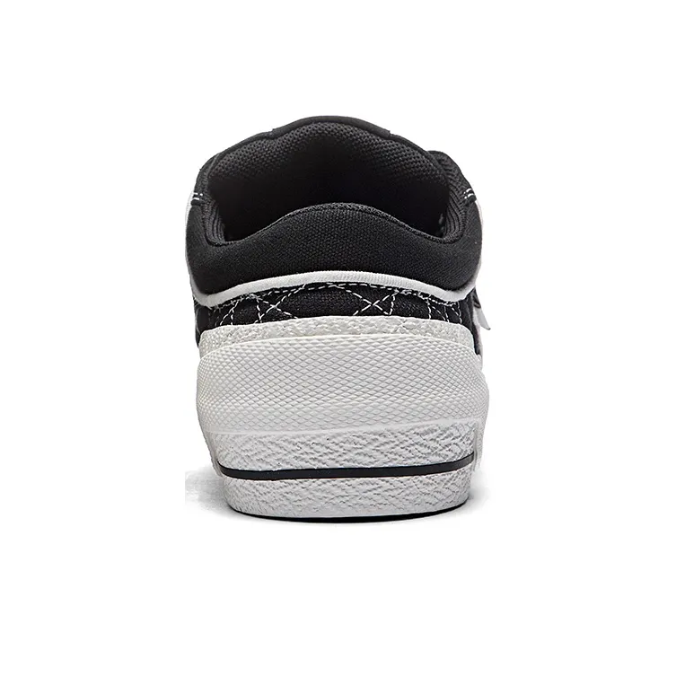 Kappa Slip Resistant Low Top Skateboard Shoes Unisex Black White-4