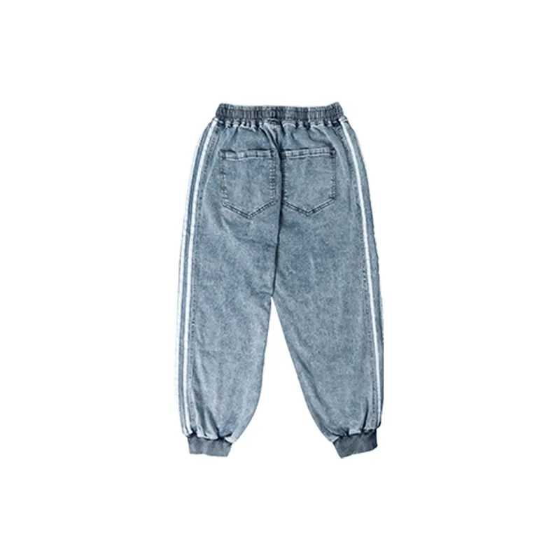 LUJIAMEN Jeans Unisex Washed Blue-1