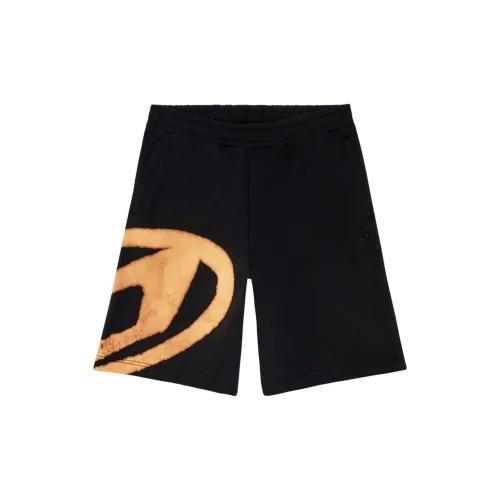 DIESEL Casual Shorts Men Black/Orange