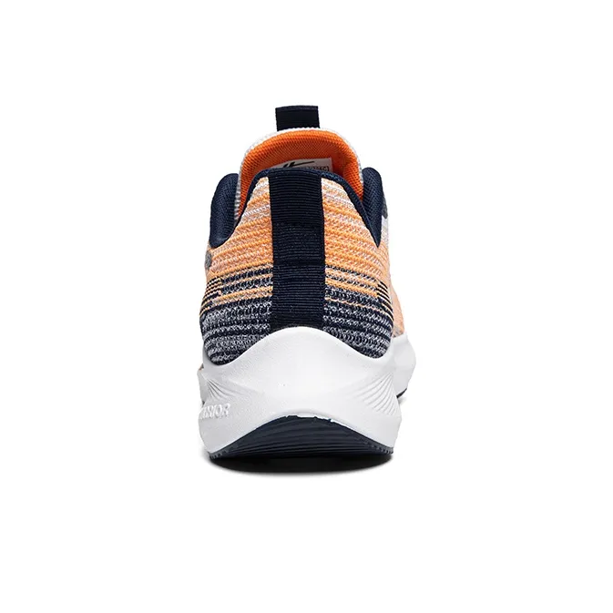 Warrior Students Mesh Sports Running Shoes Lightweight And Breathable Low Top Casual Shoes Men's White Orange Dark Blue-2