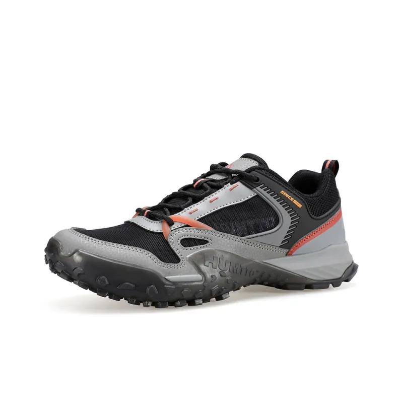 HUMTTO Anti Slip Wear Resistant Breathable Balance Impact Resistant Low Top Trekking Shoes Men's Chestnut Black-1