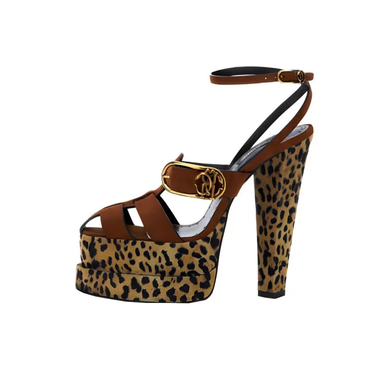 Roberto Cavalli Strap Sandals Women's Dark Brown-0