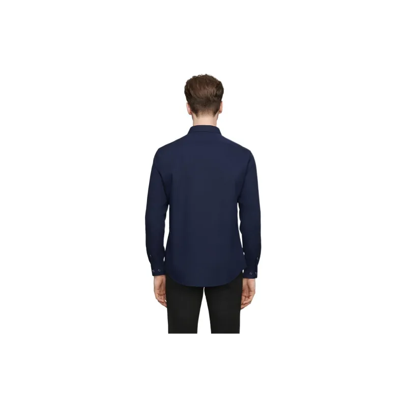 DANIEL HECHTER Shirt Spring Fall Men's Dark Royal Blue-1