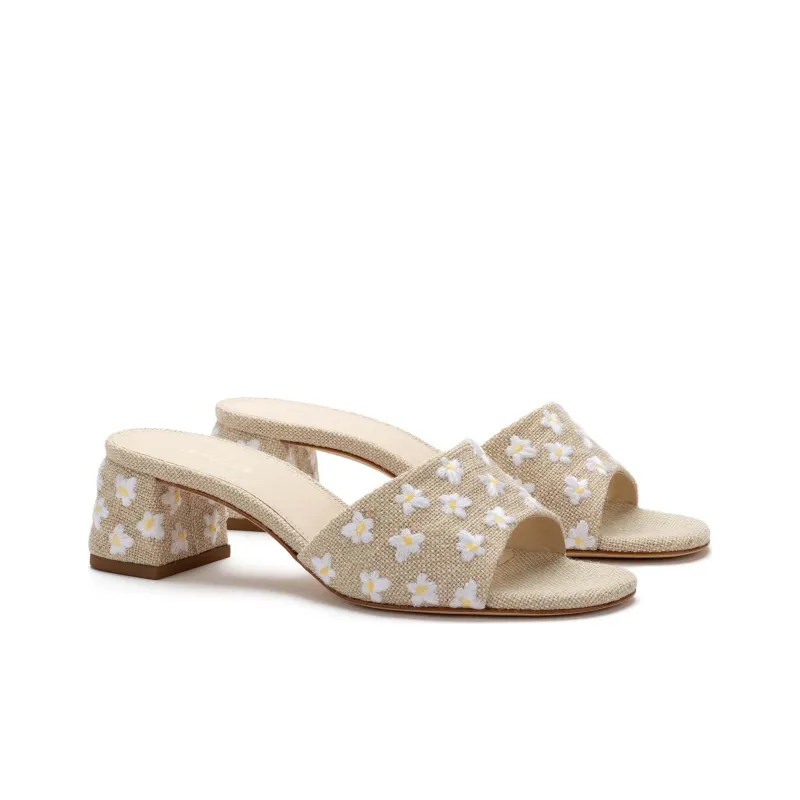 Larroude Floral-embroidered 45mm Mules-2