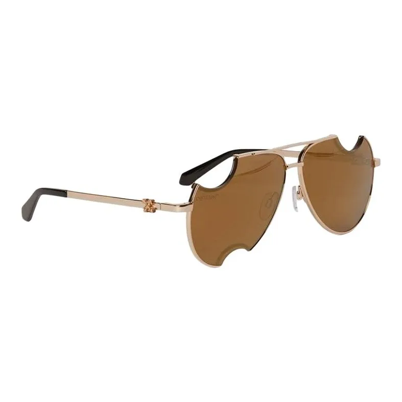 OFF-WHITE Irregular Shape Sunglasses Unisex Gold-2