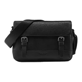 PIERRE CARDIN Top Grain Cow Leather Crossbody Bag Men's Black