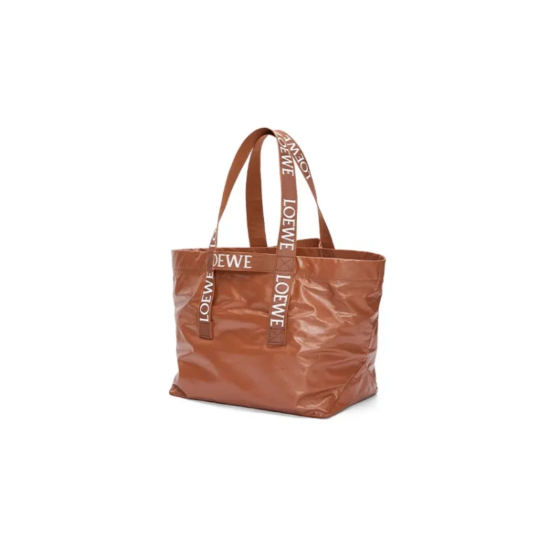 LOEWE Fold Shopper In Paper Calfskin Tan-2