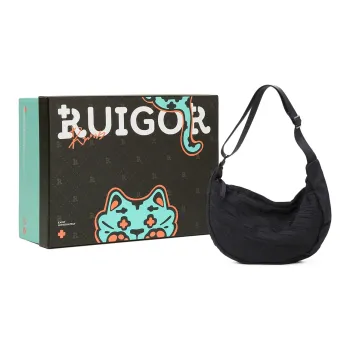 RUIGOR Fabric Dumpling Bag Shoulder Bag Crossbody Bag Regular Unisex Black