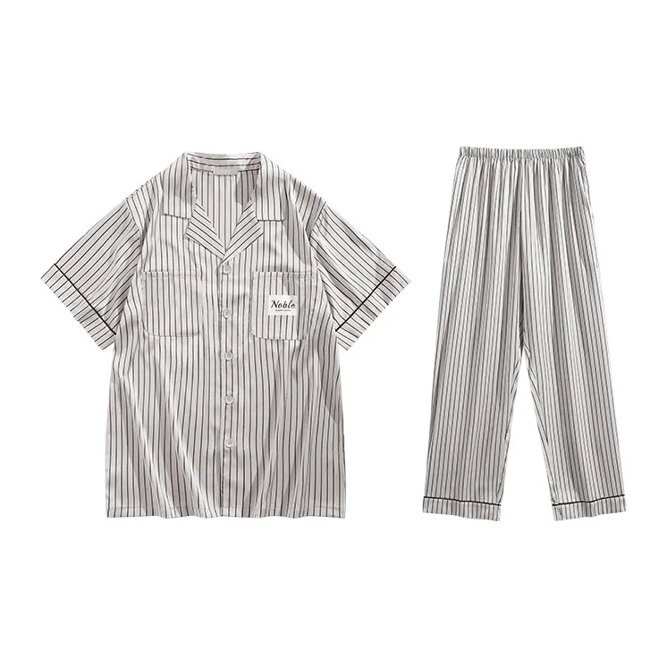 Fadaiqi Pajama Set Men's Light Gray-0