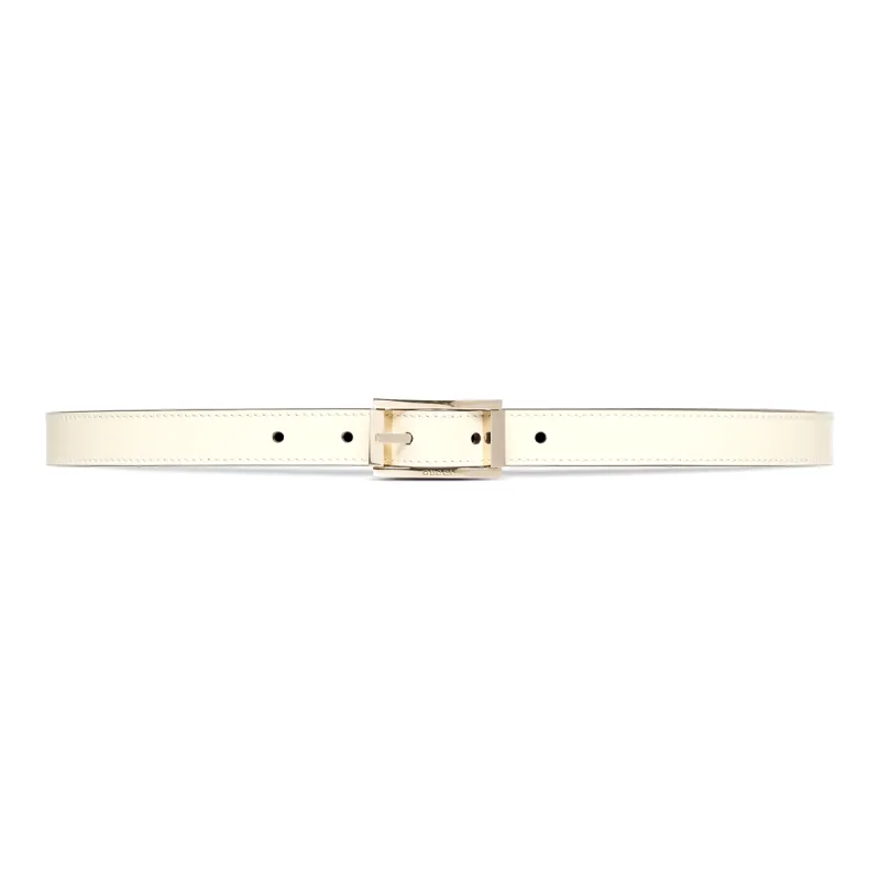 GUCCI Double Sided Design Leather, Metal Leather Belts Unisex Beige Width 2CM-0