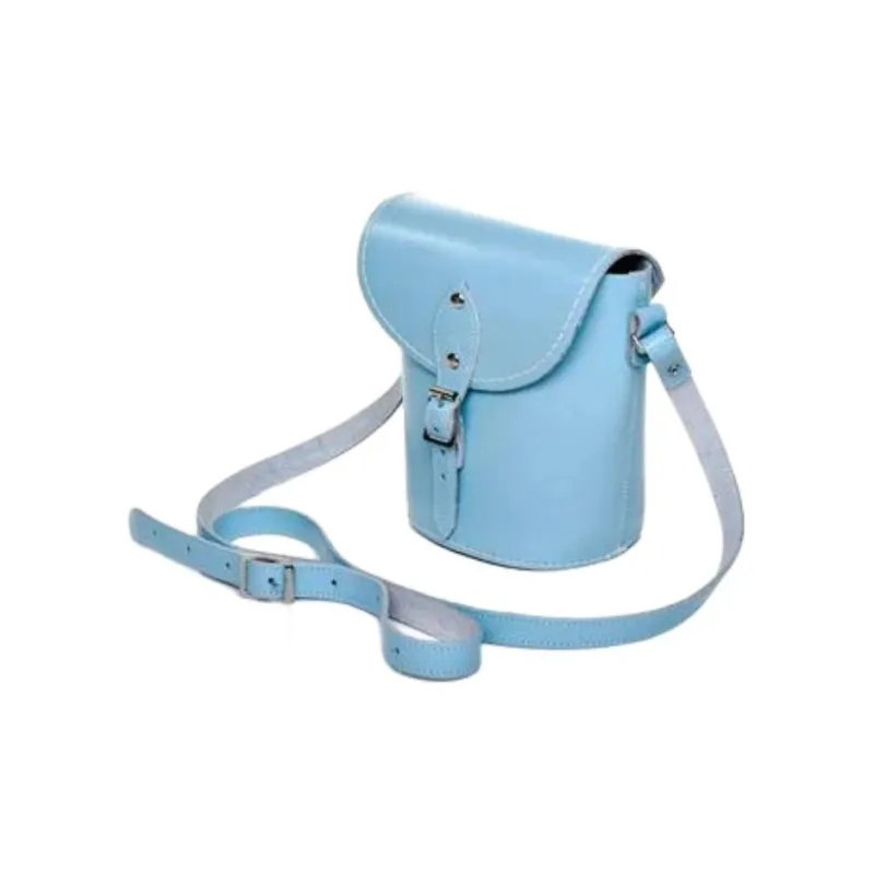 Zatchels Leather Shoulder Bag Small Size Women's Light Royal Blue-1