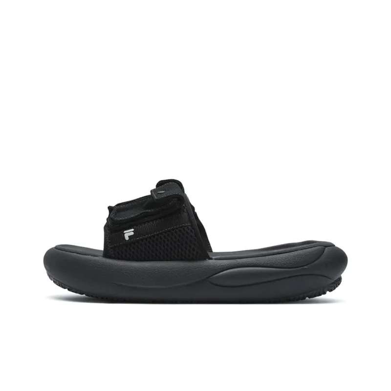 FILA FUSION ZIP UP Slip Resistant Abrasion Resistant Slide Slippers Women's Black-0