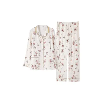 MIIOW Pajama Set Women's Milk White Rabbit Tree Seedling