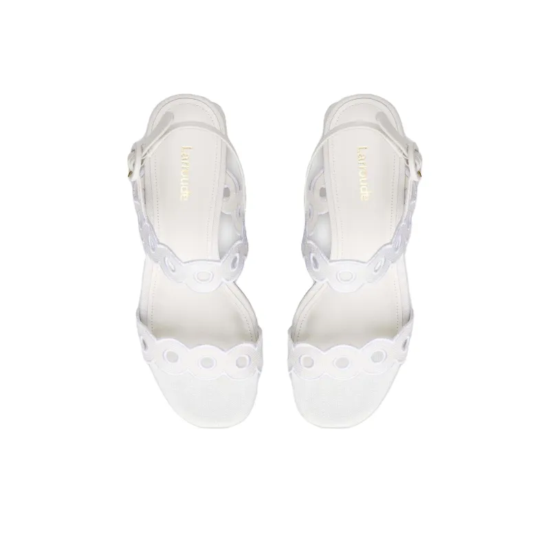 Larroude Florence Strap Sandals 4.5cm Women's White-3