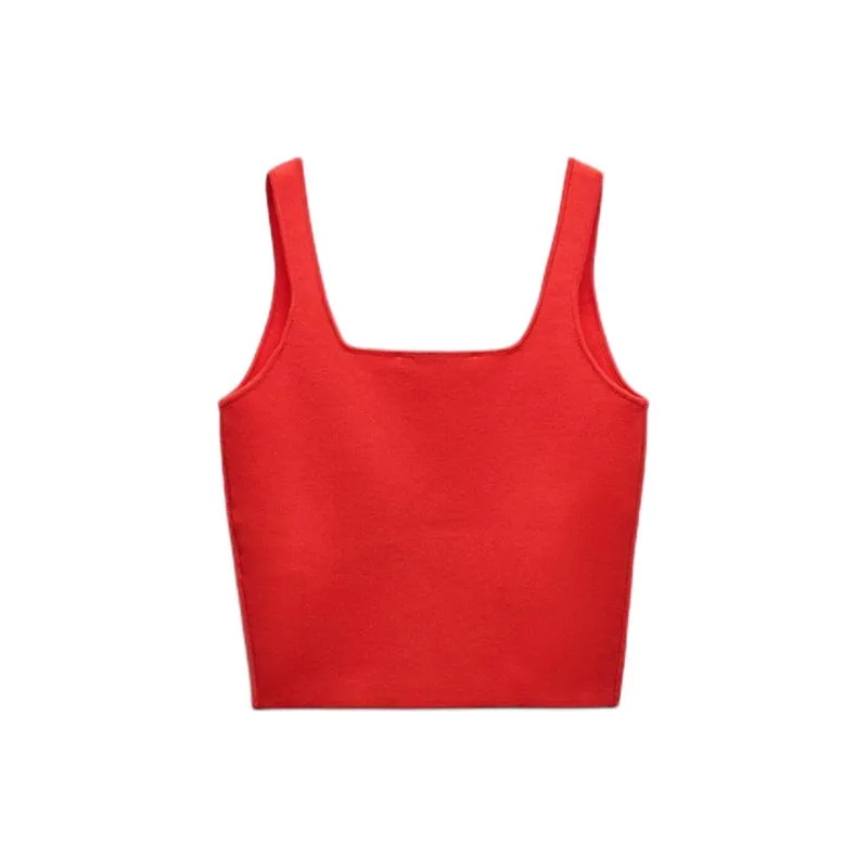 ZARA Tank Tops Women's Red-1