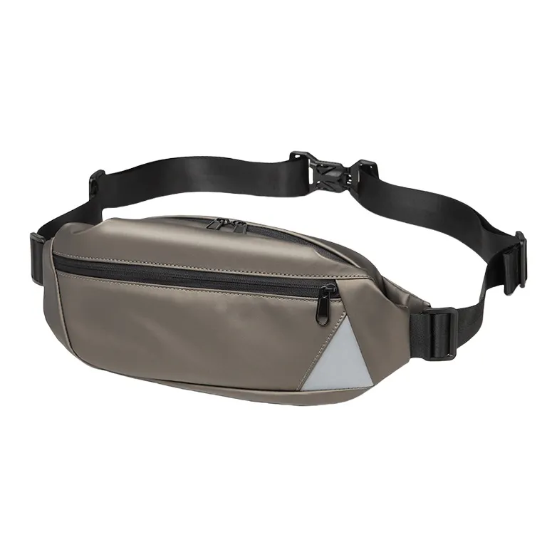 TTaG．baG Oxford Crossbody Bag Men's Light Gray/Black/Champagne Gold-4