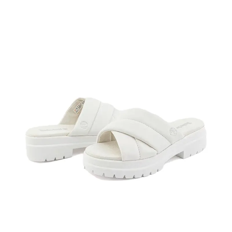 Timberland London Vibe Slides 'White Full Grain' Women's-3