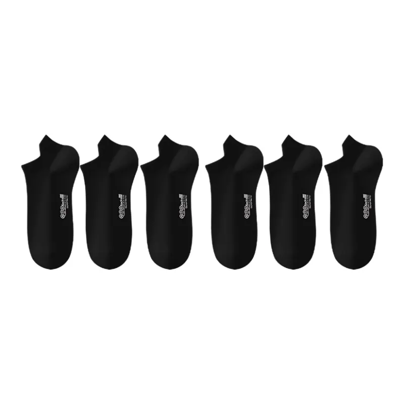 H YXIANG Ankle Socks Men's 6 Pack Black-0